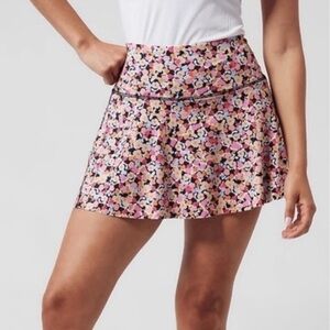 Athleta Ace Printed Tennis Skort Pink Floral Active Skirt Size Large